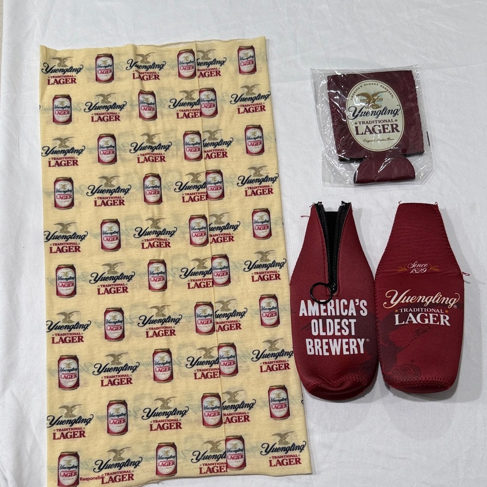 NWT Yuengling Lager Face Gaiter & Koozies